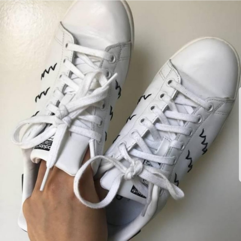Adidas Stan Smith Zig Zag unique sneakers sz 8.5-9 - Picture 2 of 6